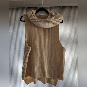 Cream colored cowl neck sweater vest